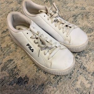 Fila Platform White Lace-Up Sneakers